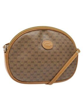 Authentic GUCCI Micro GG Supreme Shoulder Bag PVC Beige Gold